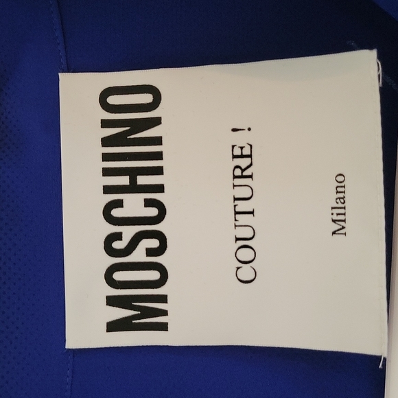 MOSHINO Blouse, Blue, Black & White Size 44 (US 10) NWT - Picture 3 of 5